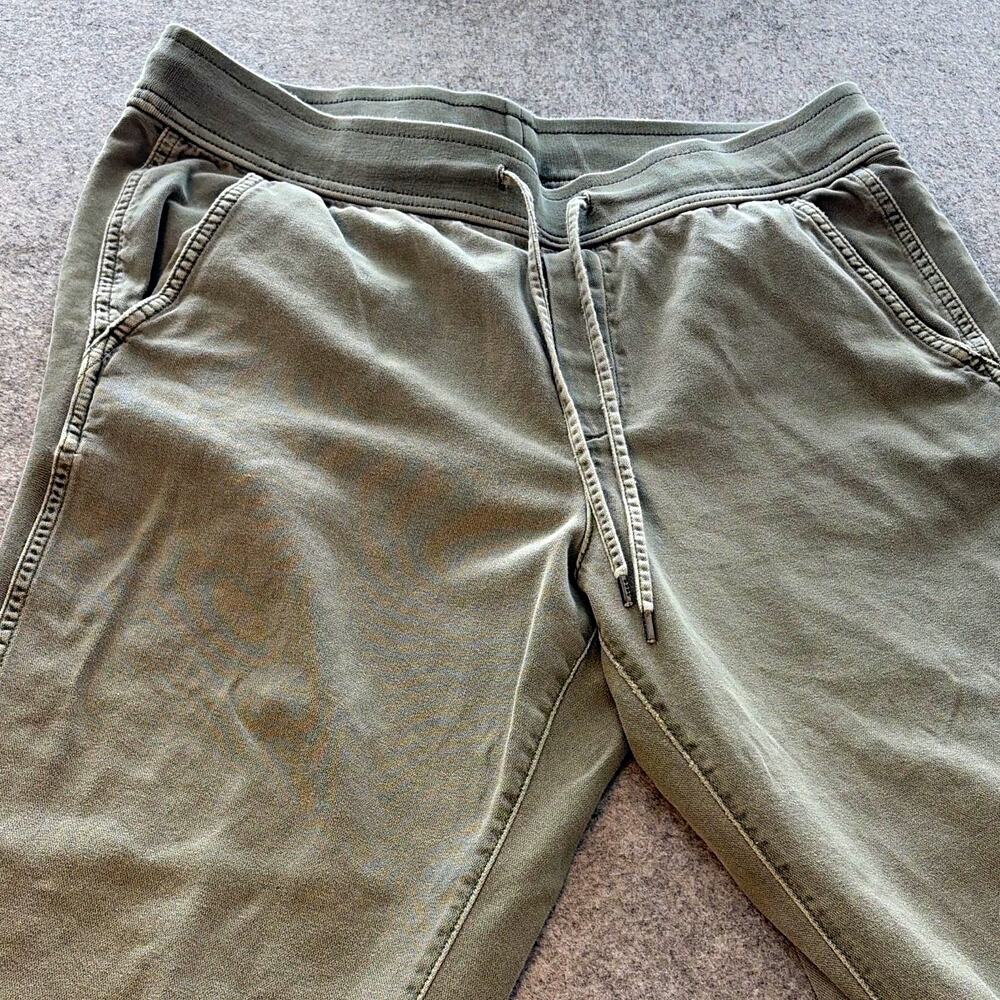 GAP Green Jogger Pants L Drawstring Elastic Waist Pockets Cotton Flaws see pic